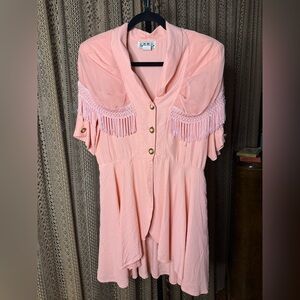 VTG Anna Pink Fringed Blouse